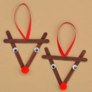 Popsicle Stick Reindeer Christmas Ornament