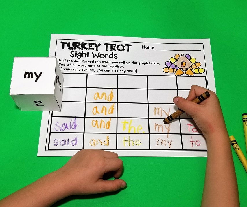 Turkey Sight Word Game