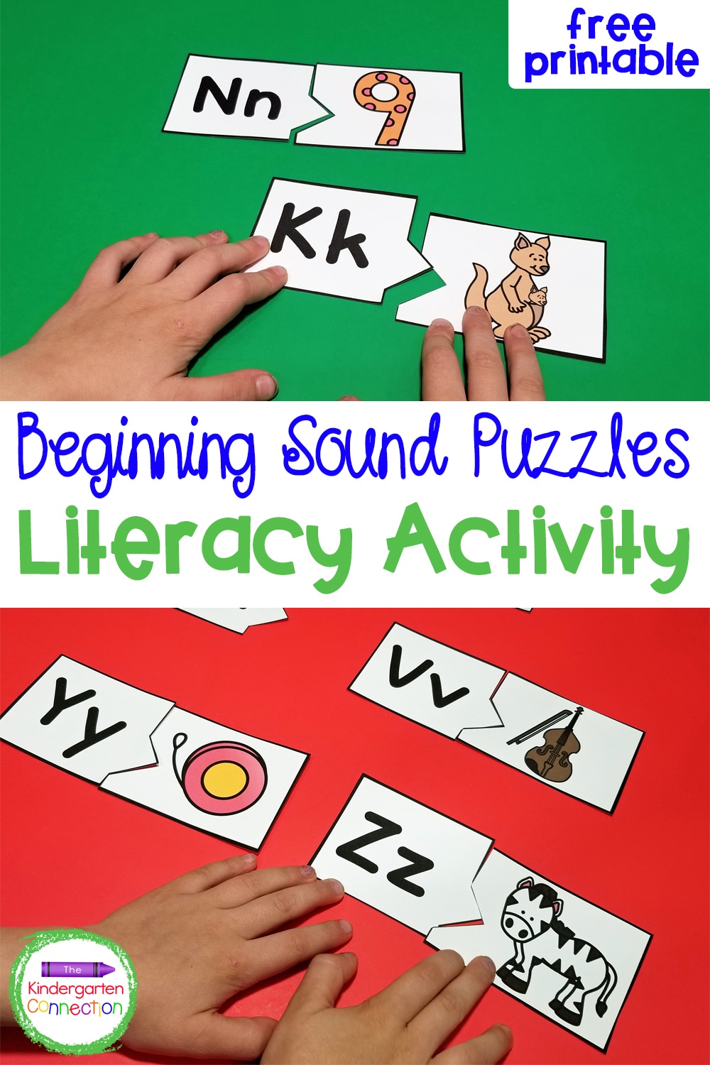 These free Beginning Sound Puzzles are a fun activity to add to your literacy centers or small groups when practicing the alphabet!