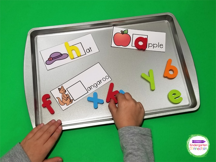 Have your students play this beginning sounds activity on a cookie sheet for some additional magnetic fun.