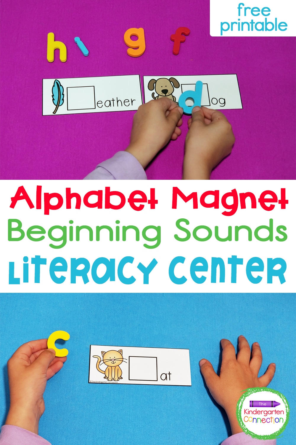 This free Alphabet Magnet Beginning Sounds Activity is great for Pre-K, Kindergarten, or early 1st graders who are working on letter sounds!