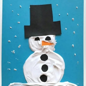 Puffy Paint Snowman Craft for Kids