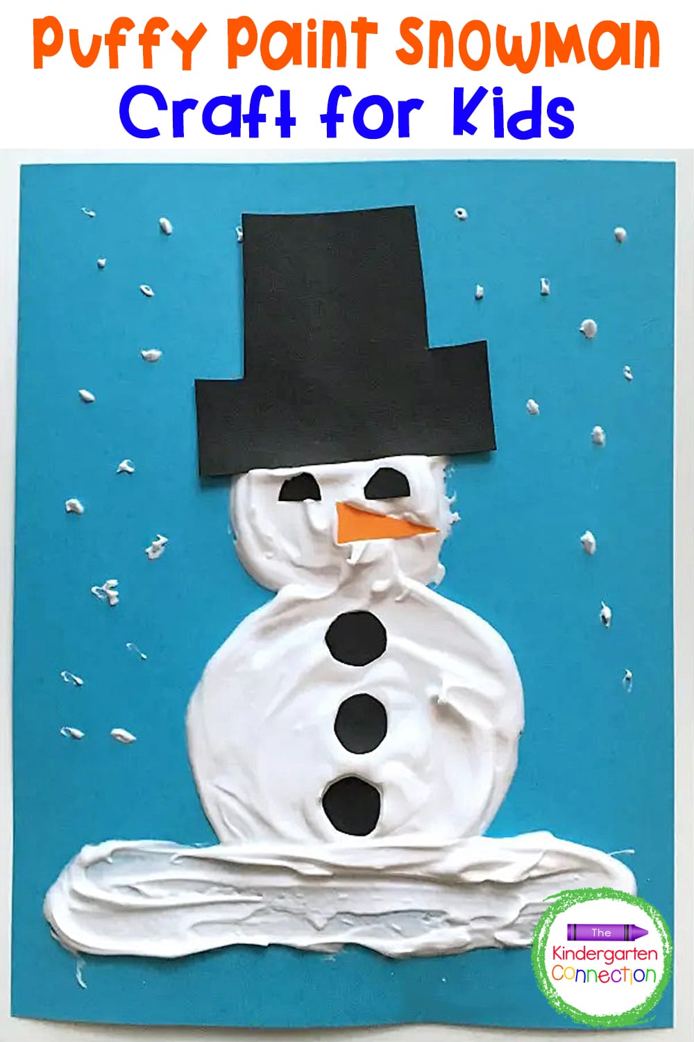 This Puffy Paint Snowman Craft for Kids is perfect for celebrating the winter season! Use it to decorate your winter bulletin boards!