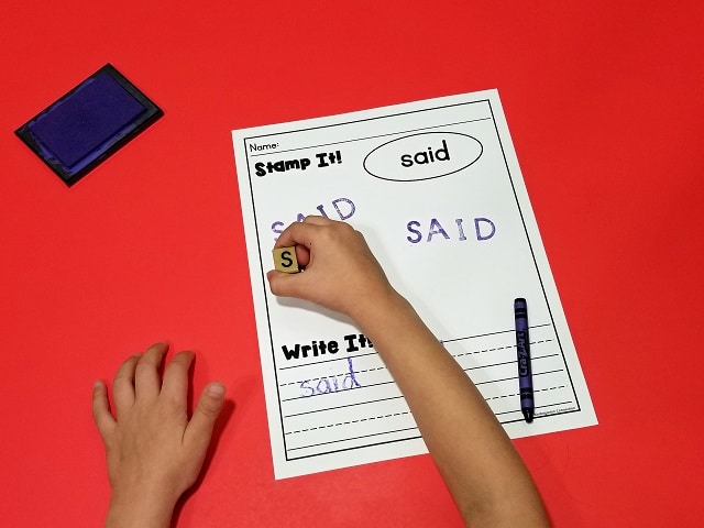 Stamp It! Sight Word Activity