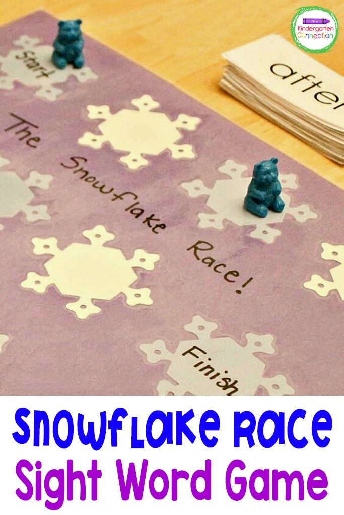 Practice spelling and sight words with this interactive DIY Snowflake Sight Word Game for Kindergarten! It's great for literacy centers!