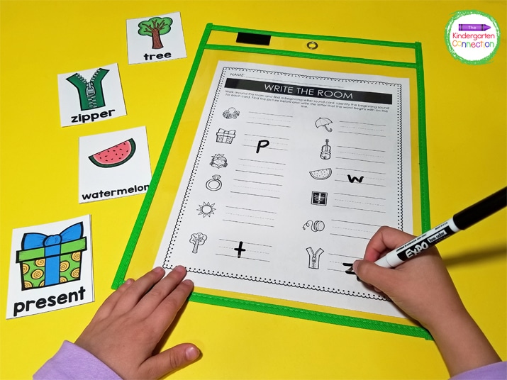 Place the recording sheet in a dry erase pocket sleeve to make the activity reusable.