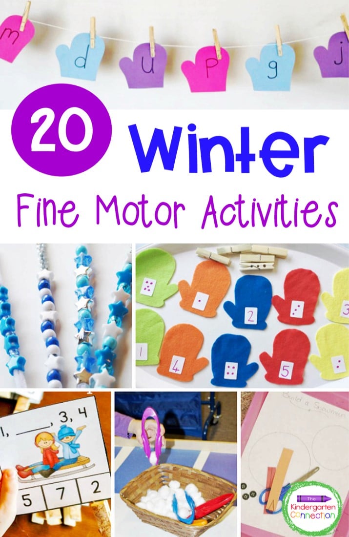 These 20 winter fine motor activities for kids are hands-on and have an engaging learning element to each of them!
