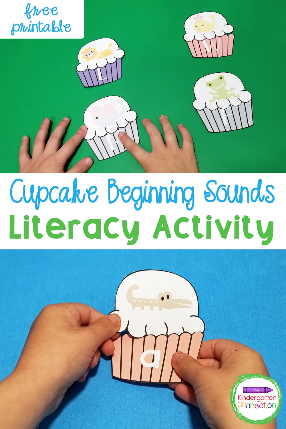 This free Cupcake Beginning Sounds Match is such a fun, printable literacy center for Pre-K & Kindergarten to work on letters and sounds!