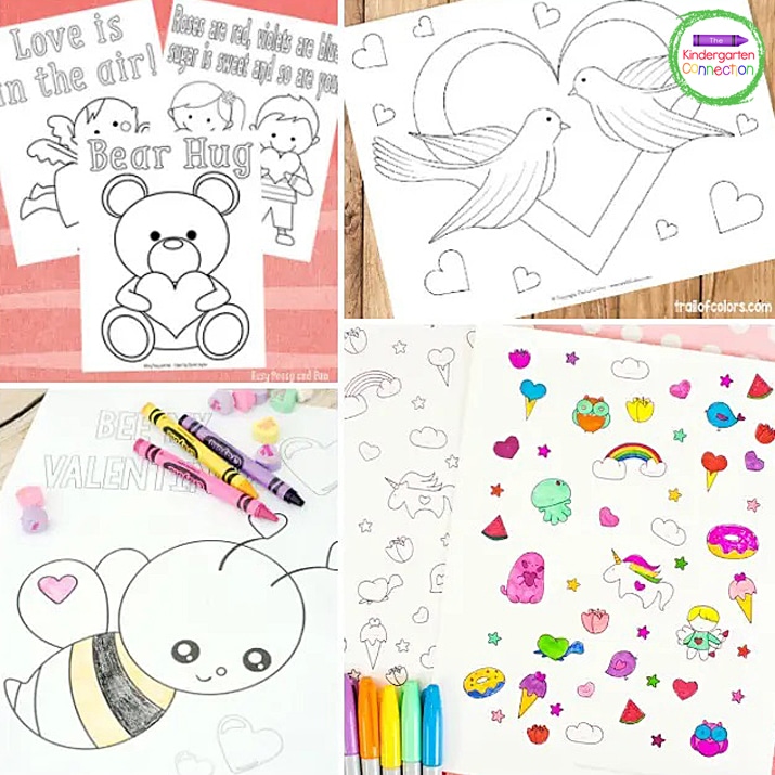 These coloring pages will be a hit with your kiddos this Valentine's Day!