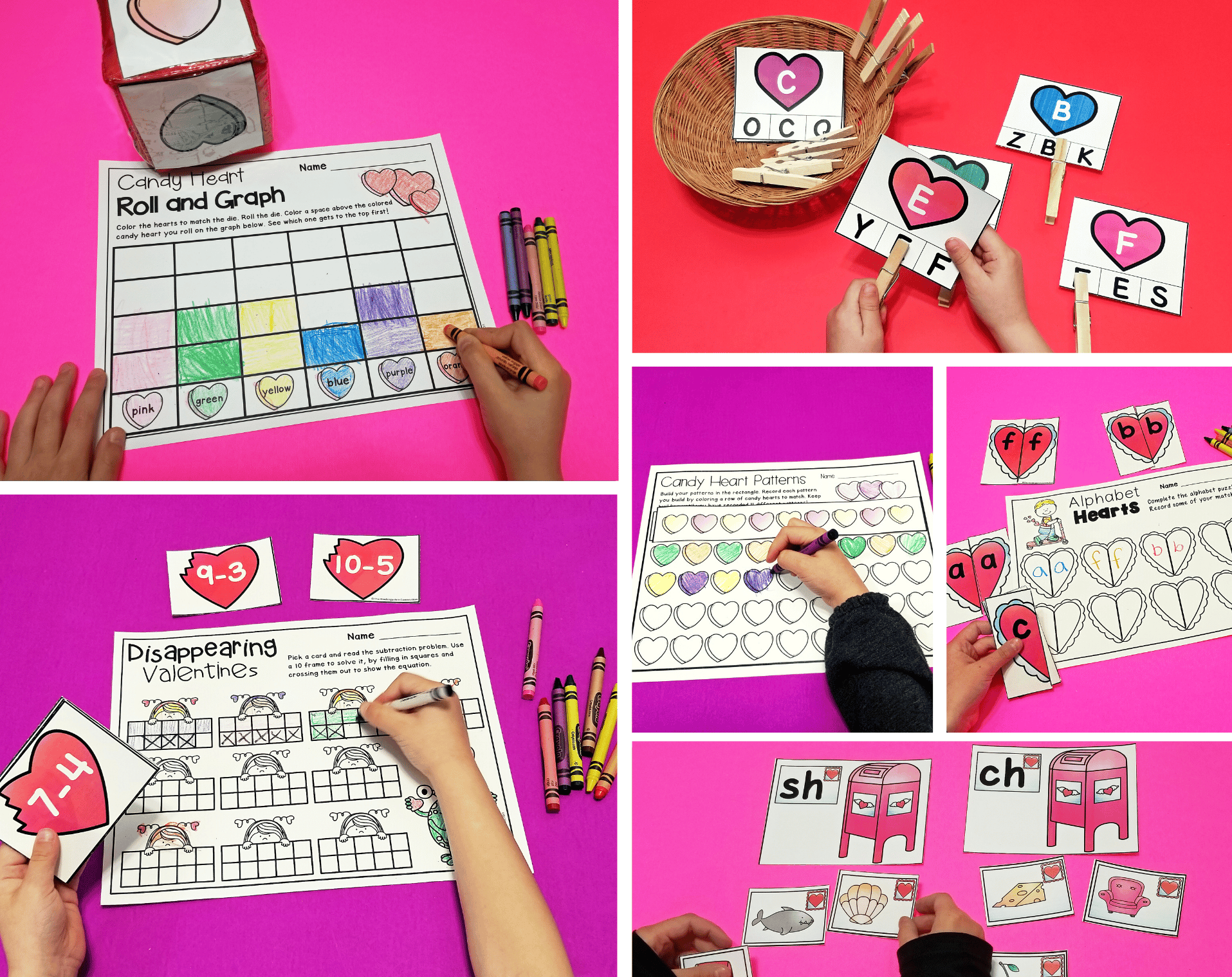 Valentine's Day Math and Literacy Centers