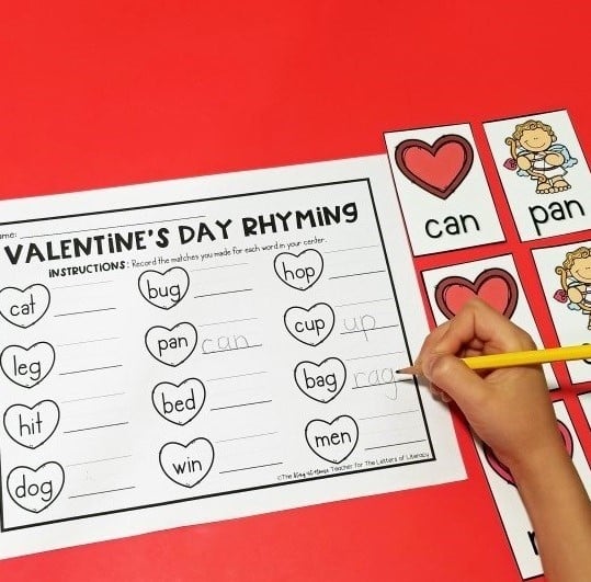 Valentine’s Day Rhyming Activity