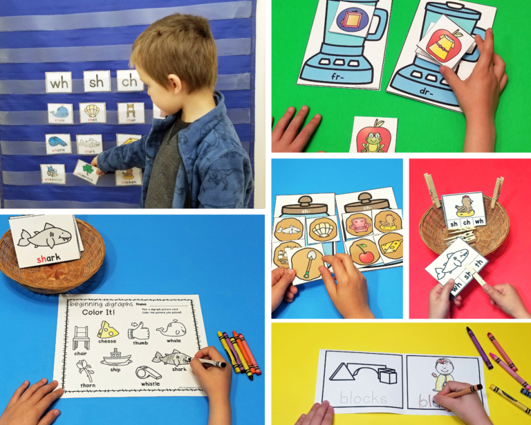 Blends and Digraphs Activities & Centers for Early Learners