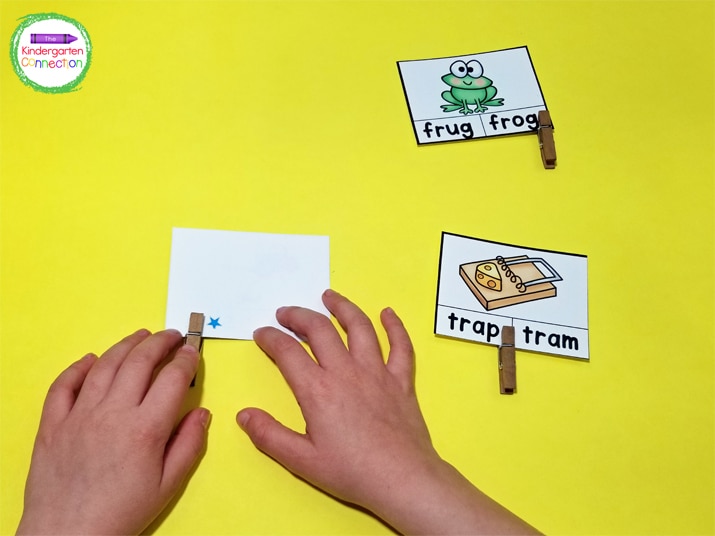 Make this activity self-correcting by placing a small sticker on the back of each card over the correct answer.