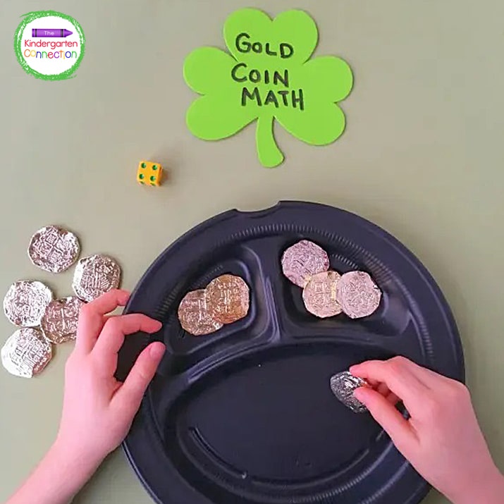 Use a divided plate to place your gold coins while adding them!