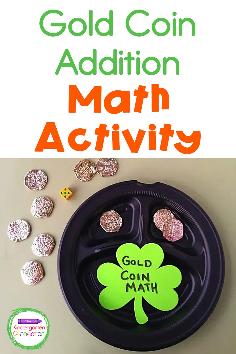 This Lucky Gold Coin Addition Activity is simple to set up and would make a fun, hands-on math station for Kindergarten!