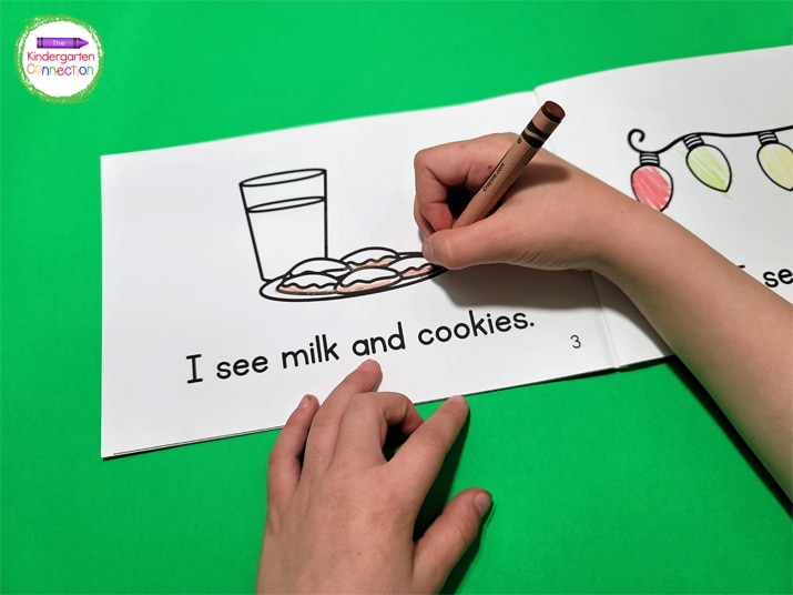 The holiday printable emergent readers contain fun pictures for the students to color.