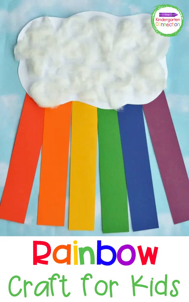 This Rainbow Craft for kids strengthens color recognition, fine motor skills, and is perfect for Pre-K and Kindergarten!