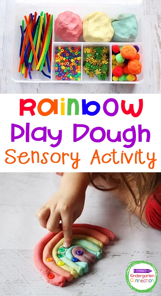 This Rainbow Play Dough Kit is perfect for spring or St. Patrick's Day and provides tons of hands-on learning fun!