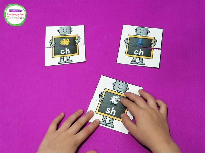 Simply print, laminate, and cut to prep these durable and reusable Robot Digraph Puzzles.
