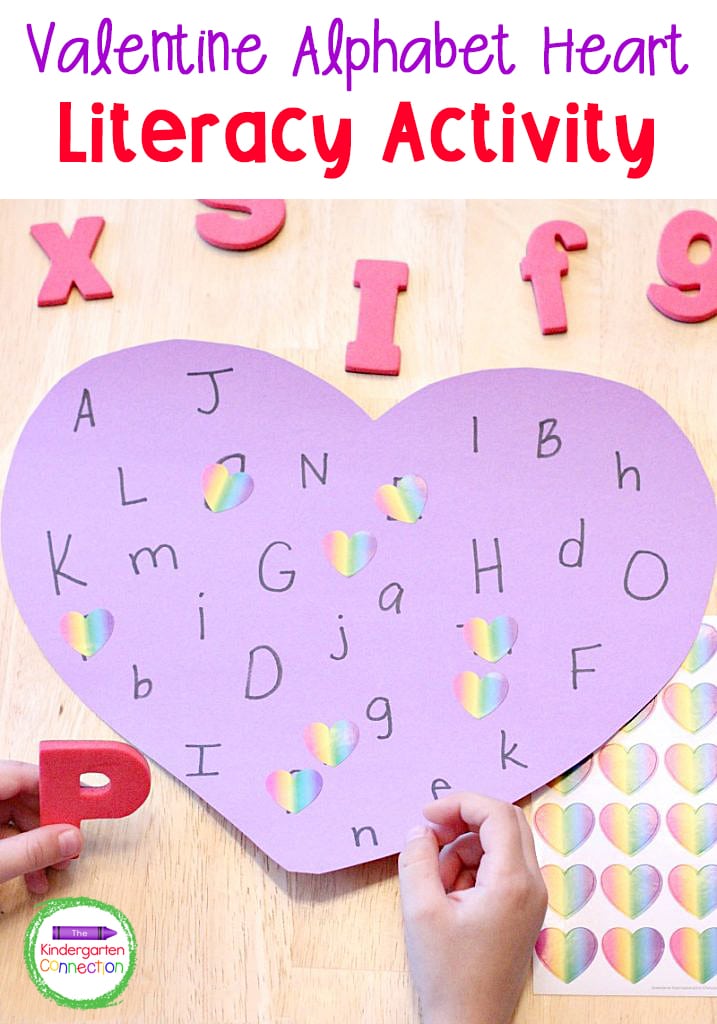 Put together this easy Valentine Alphabet Heart Activity in an instant with supplies you already have on hand for a fun literacy center!