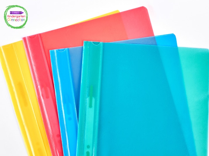 File folders are perfect for storing activity pieces and corresponding recording sheets.