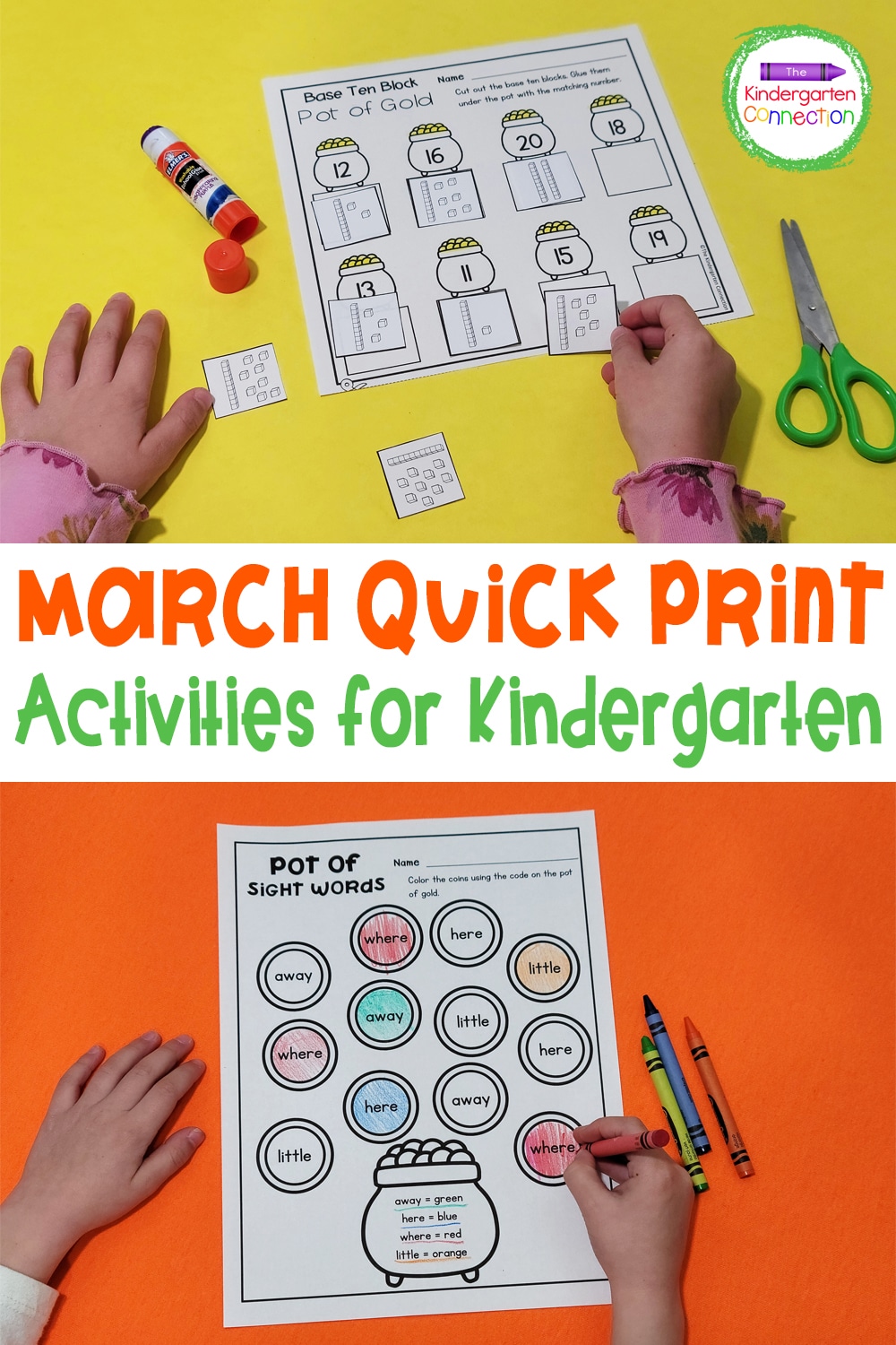 These Kindergarten March Printables for Math & Literacy require no prep and are perfect as simple morning work or take-home activities!