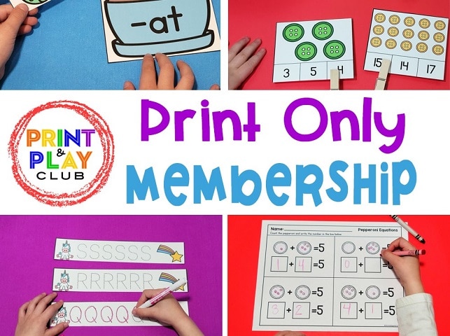 Print and Play Activities for Pre-K & Kindergarten