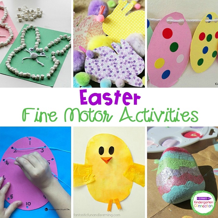 These projects are all tons of fun for little ones, but require them to pinch, grasp, tear, cut, and lace.