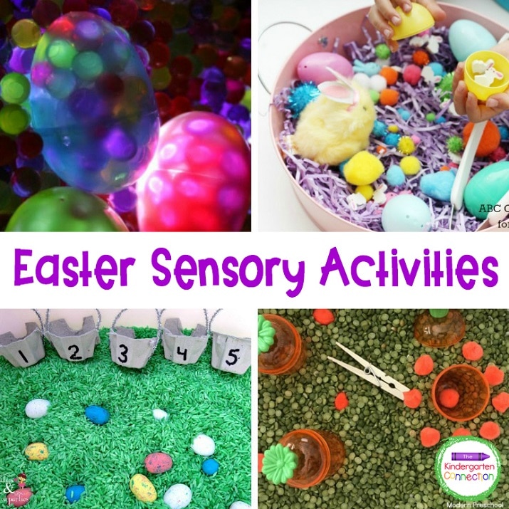 These Easter sensory activities are great for toddlers, preschoolers, and kindergarten kids.