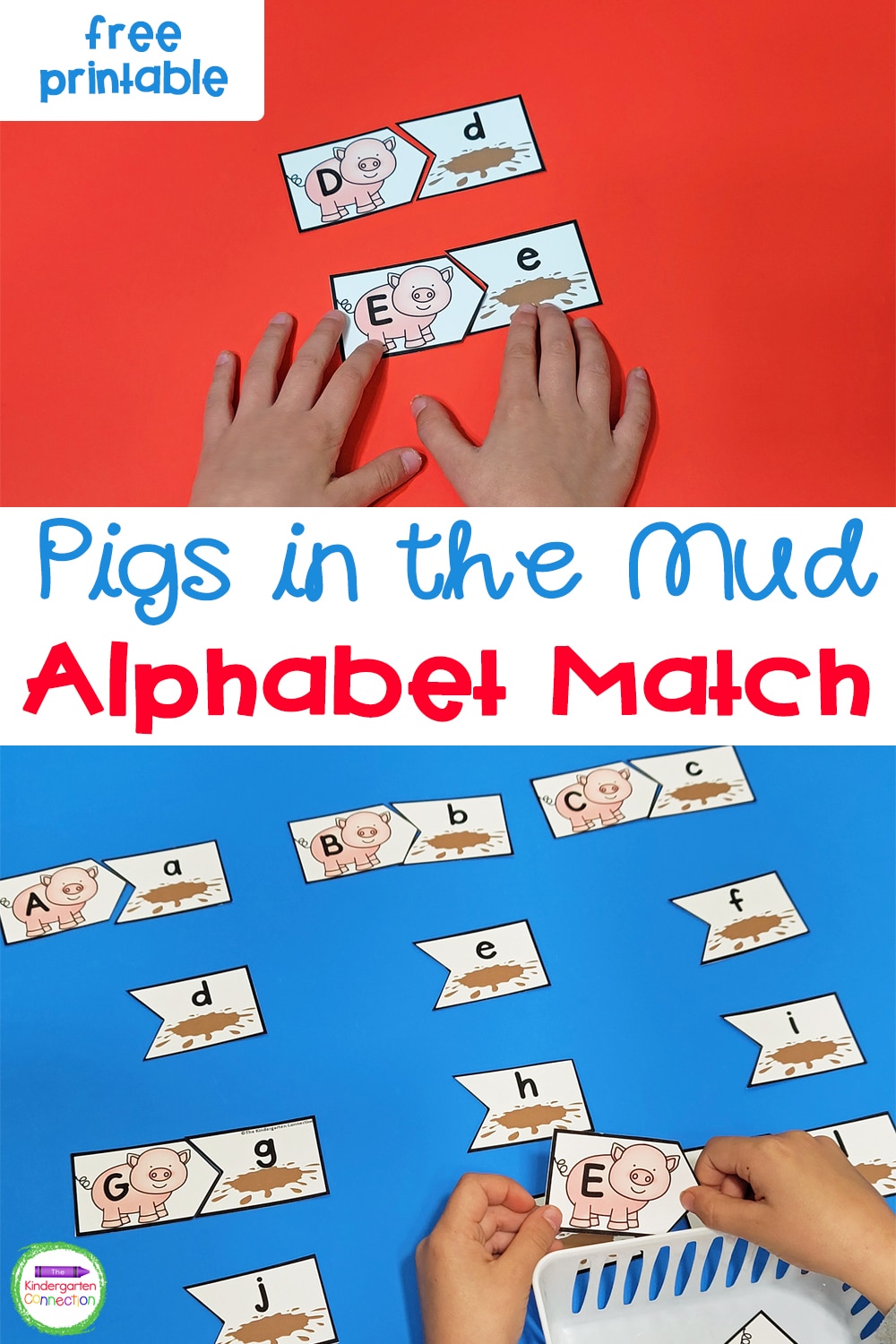 Learning the alphabet is super fun with this free Pigs in the Mud Alphabet Match! It's perfect for literacy centers or small groups!