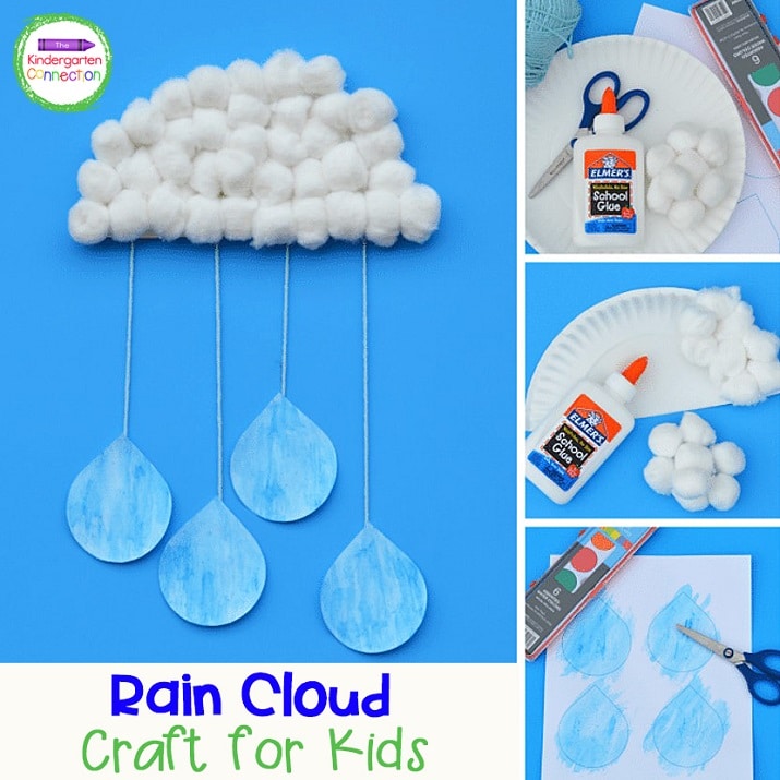 This rain cloud craft uses simple supplies and is quick and easy to make.