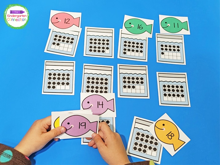 This game can also be used as a traditional number matching activity.