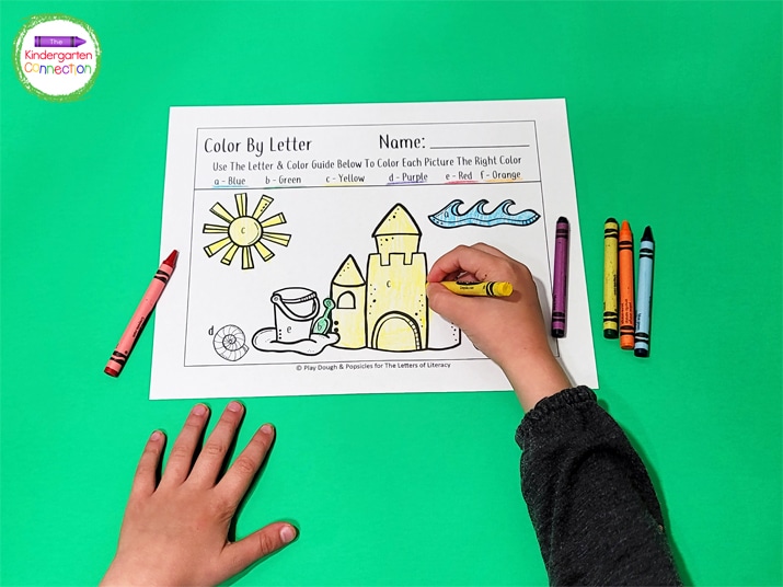 Grab these color by letter printables and some crayons for a fun, no-prep literacy activity!