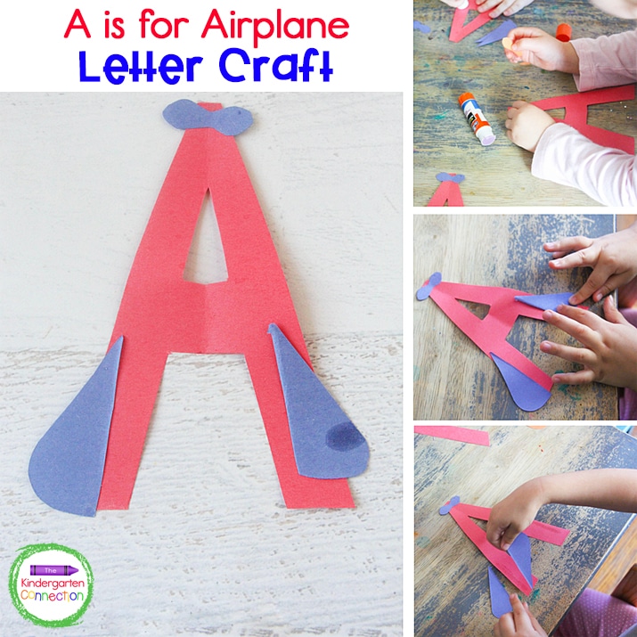 This letter A craft is easy and only requires construction paper, scissors, and a glue stick.
