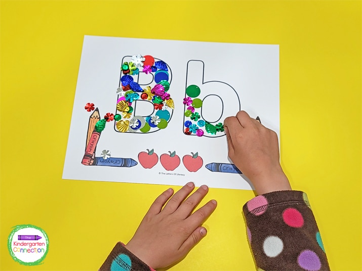 Students could also use fun items like sequins to fill the letters.