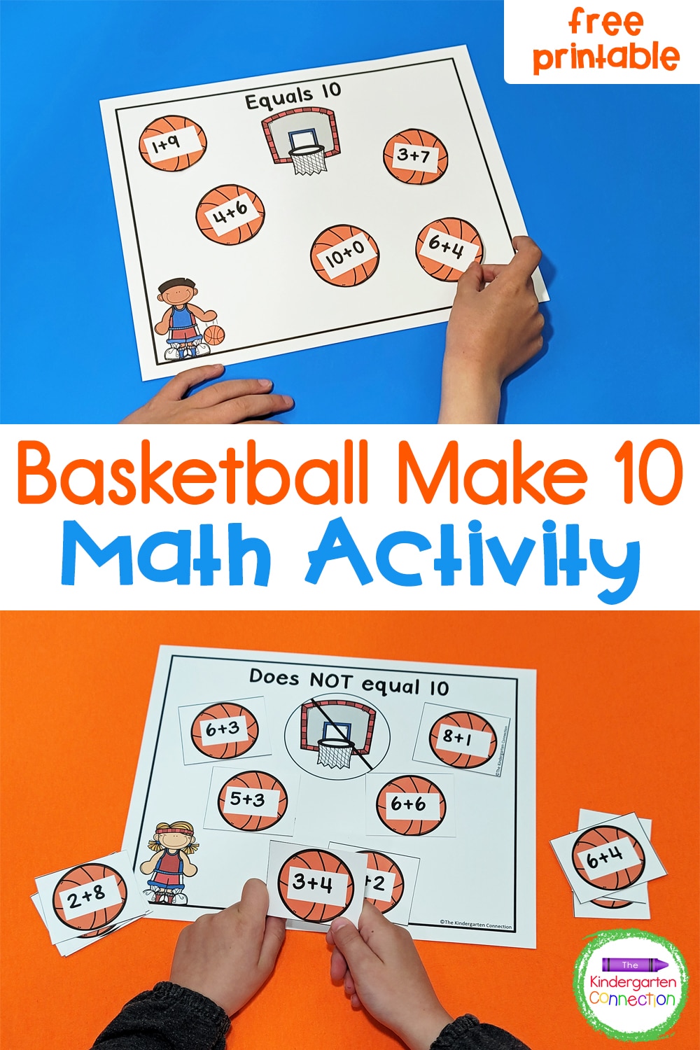 Work on sums of 10 with a fun, basketball theme! This free Basketball Make 10 Game is perfect for math centers and small groups!