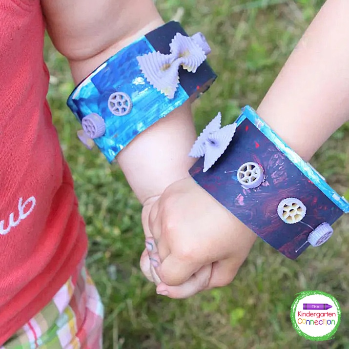 Allow the glue to dry, and then when they are ready, encourage the kids to wear their bracelets.