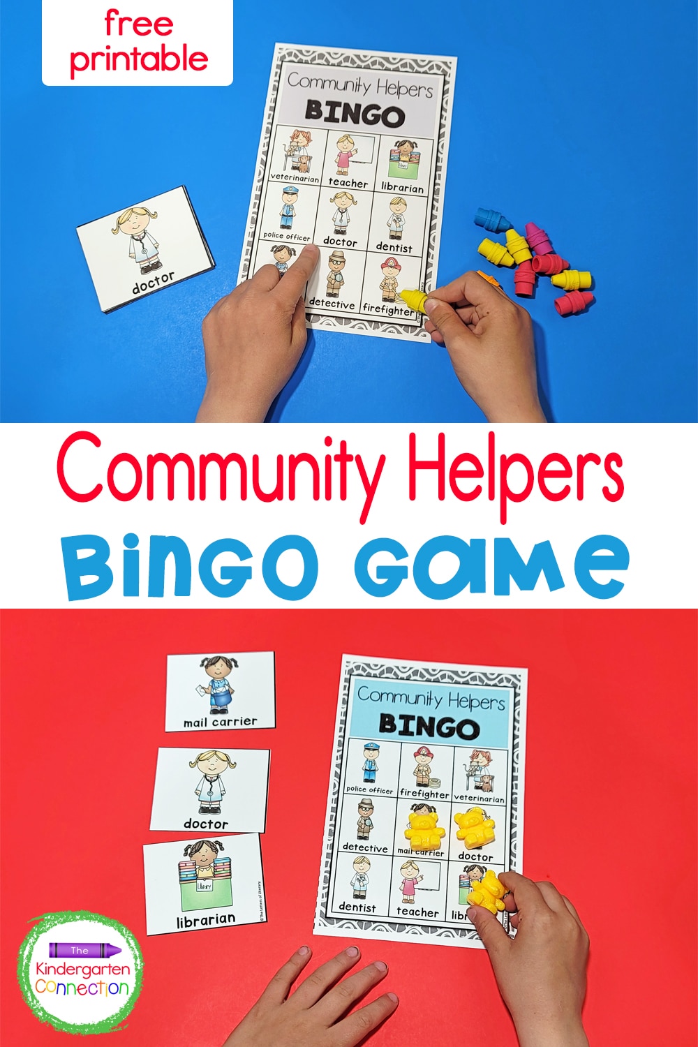This free Community Helpers Bingo Game is a great activity to add to a unit on community helpers or to use any time of the year!