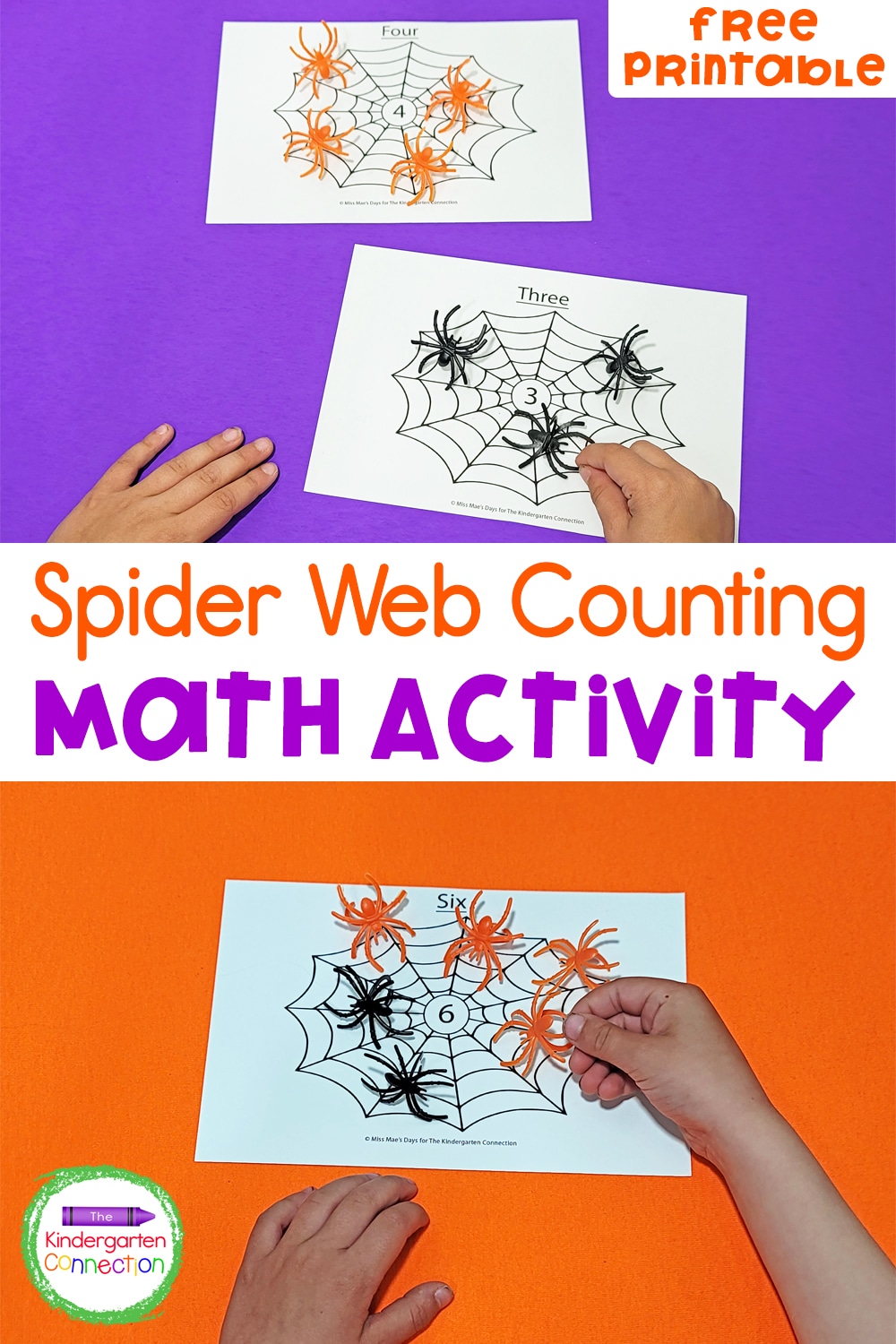 This free Spider Web Counting Game for Pre-K & Kindergarten is great for working on one-to-one correspondence and number recognition!