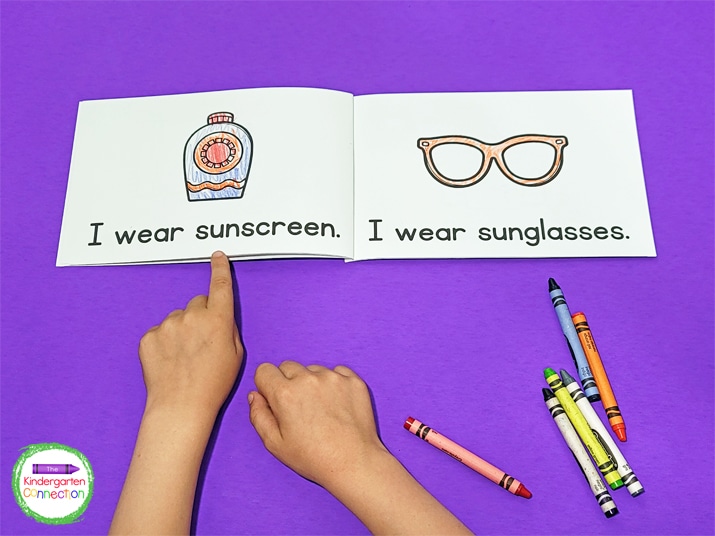 This printable emergent reader covers fun summer themes like sunscreen and sunglasses.