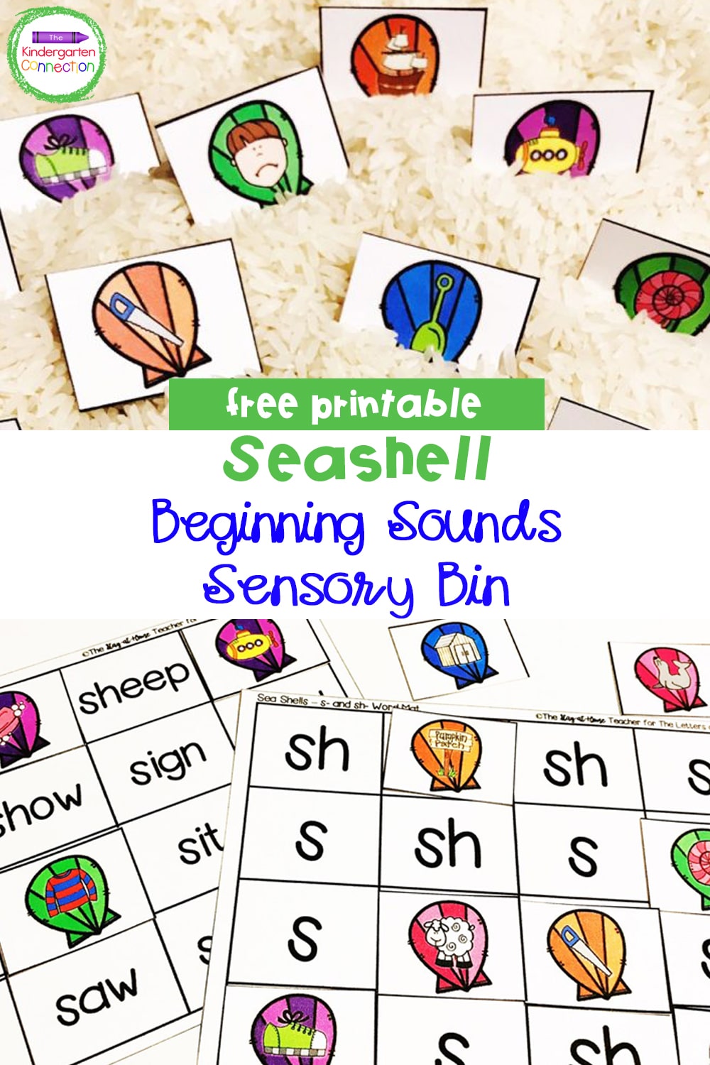 Grab this free Seashell Beginning Sounds Sensory Bin and Printables and add a fun summer theme to your Kindergarten literacy centers!