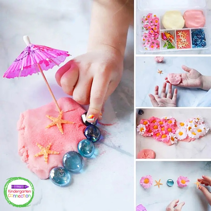 With just the few supplies in this Summer Play Dough Kit, the options for play are endless!
