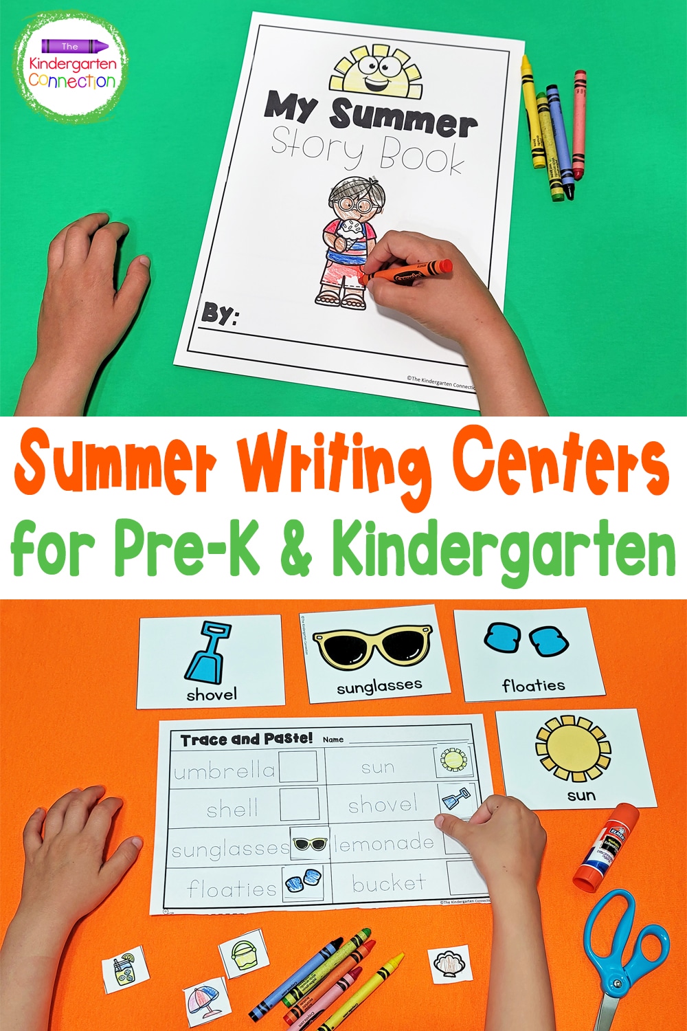 These Summer Writing Activities for Pre-K & Kindergarten are a fun way to get kids writing with fun, summer vocabulary words!