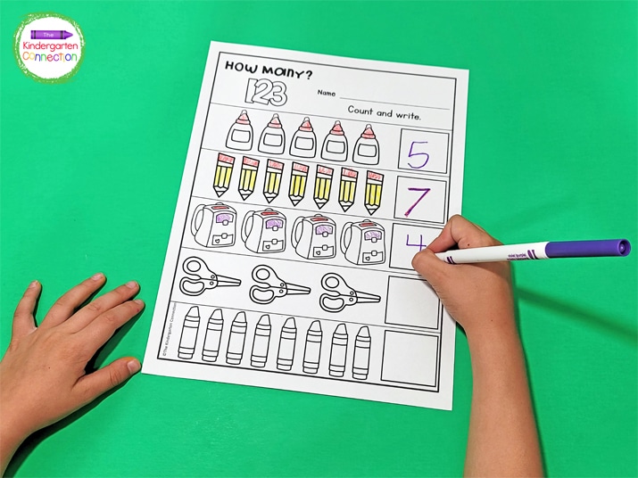 This Back to School printable will have your students excited to show off their counting, coloring, and number writing skills!