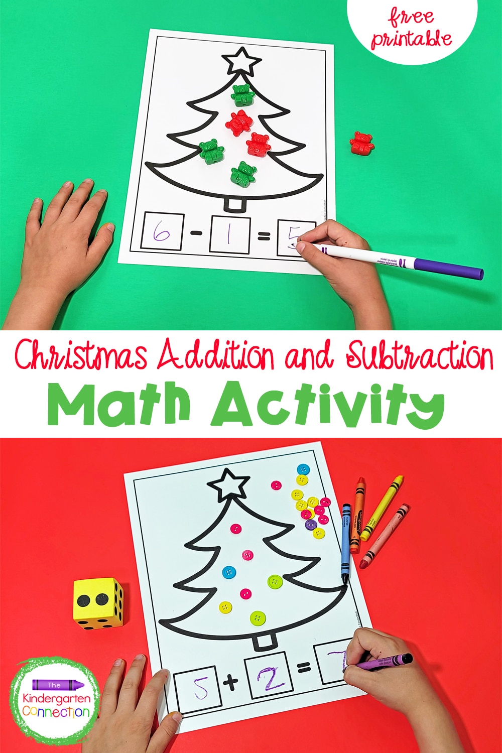 Christmas Addition and Subtraction Printable Math Mats