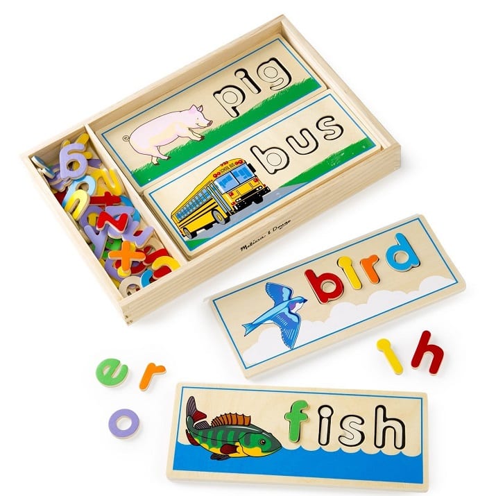 These See and Spell Puzzles are a great introduction for kids who are realizing that letters form words.