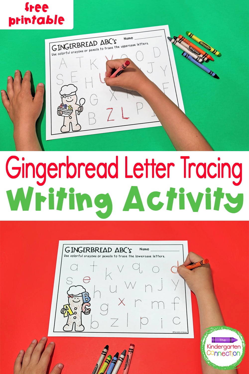 Letter Tracing Gingerbread Printables