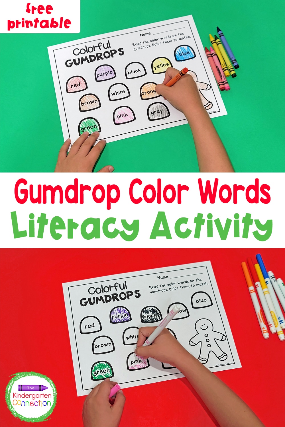 Gumdrop Color Words Printable