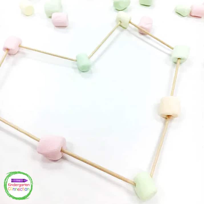 Give your students marshmallows and toothpicks to construct a heart.