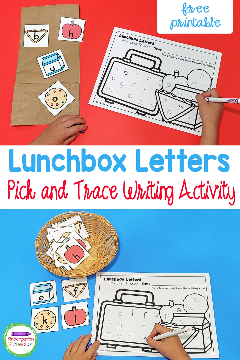 Lunchbox Pick and Trace Letter Writing Activity